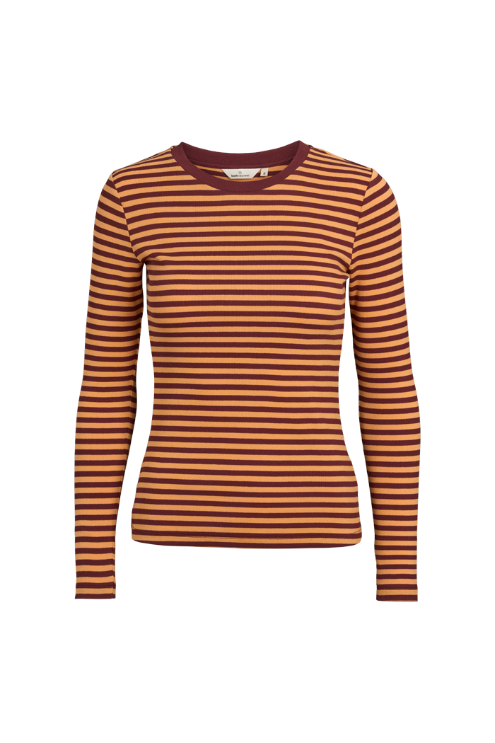 Basic Apparel Ludmilla LS Tee T-shirts 802 Bucksin/Bordeaux Truffle